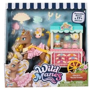 Wild Manes Horse Toys Cheries Tea And Treats Cart Playset With Cherie Horse New